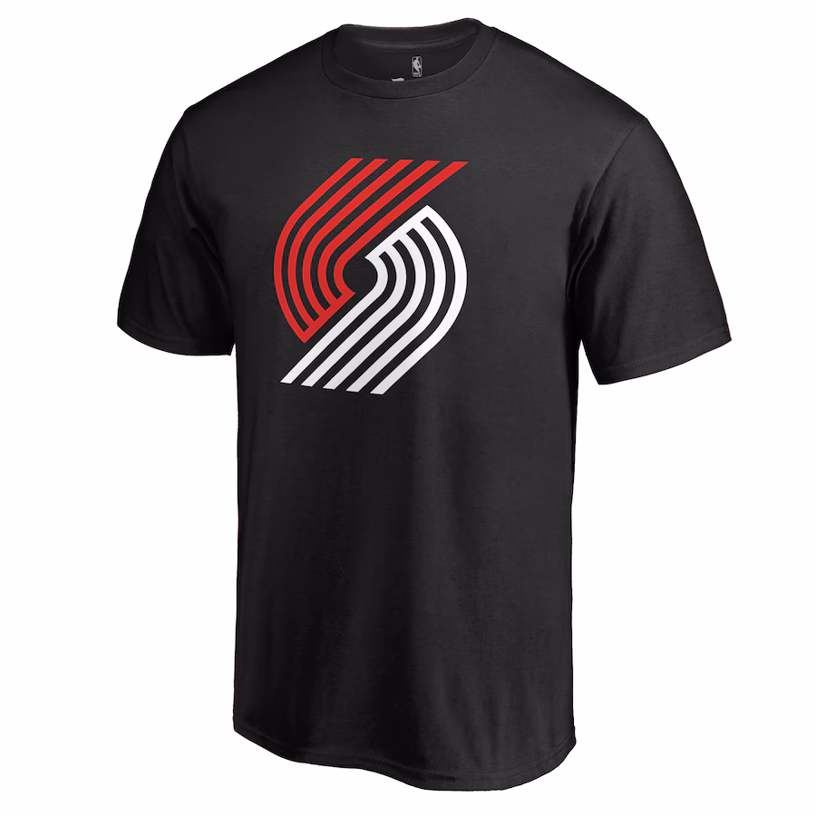 Men's Portland Trail Blazers Black Fresh Primary Logo T-Shirt - ujerseystore