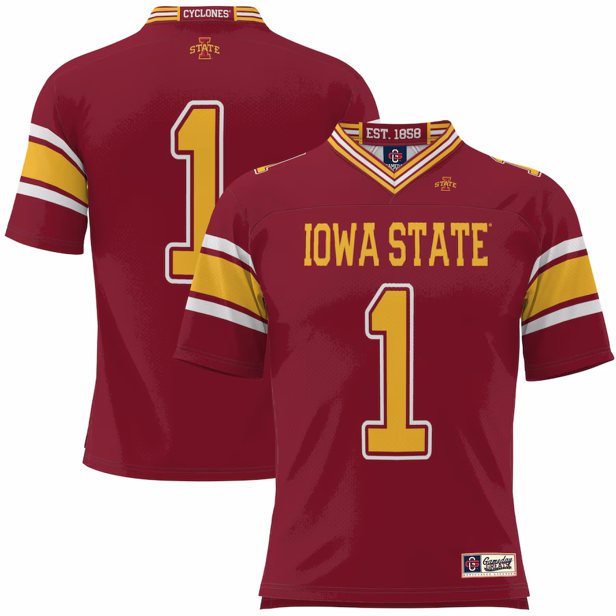 Men's GameDay Greats #1 Cardinal Iowa State Cyclones Football Jersey - ujerseystore