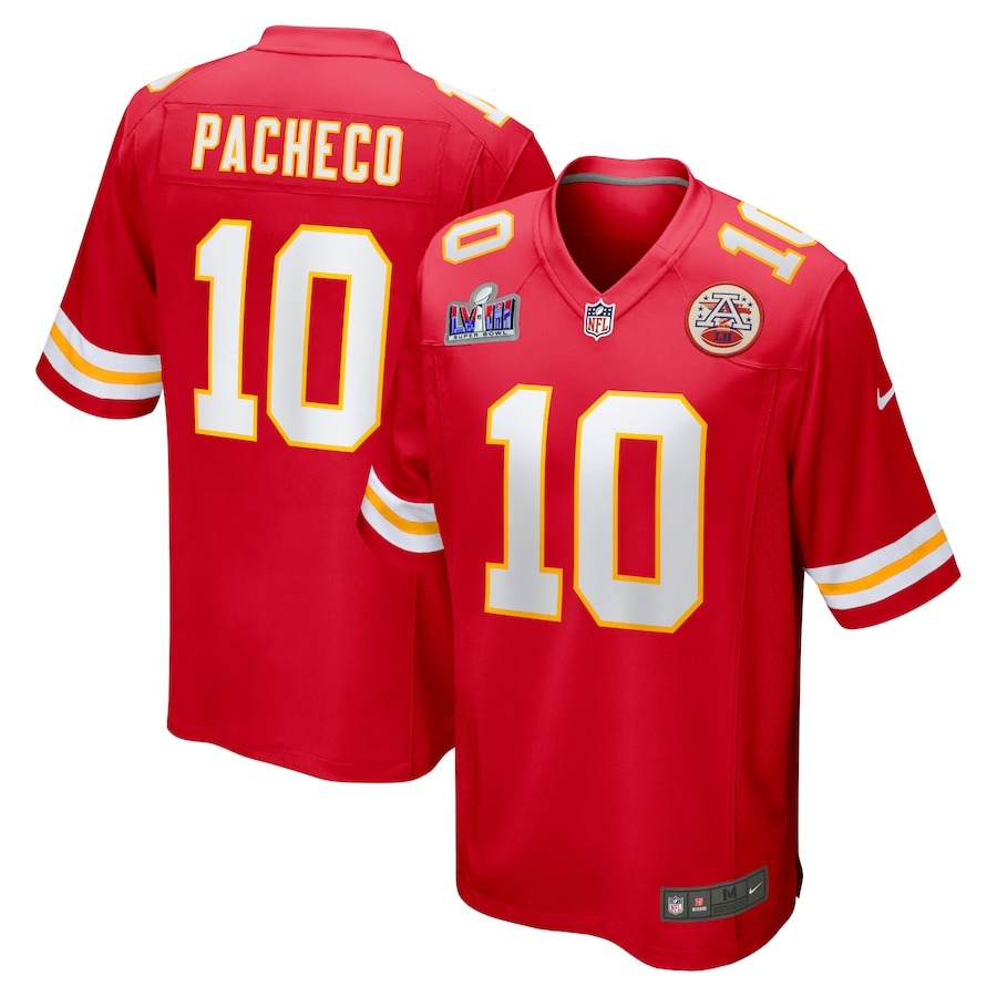 Men's Kansas City Chiefs Isiah Pacheco Nike Red Super Bowl LVIII Game Jersey - ujerseystore