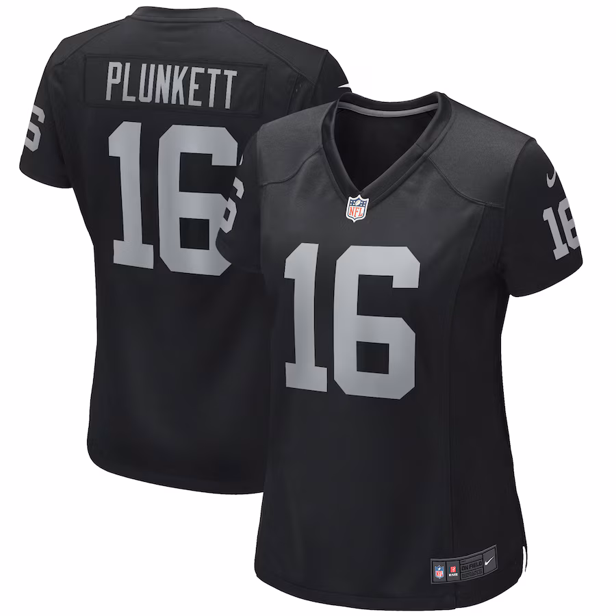 Women's Las Vegas Raiders Jim Plunkett Nike Black Game Retired Player Jersey - ujerseystore