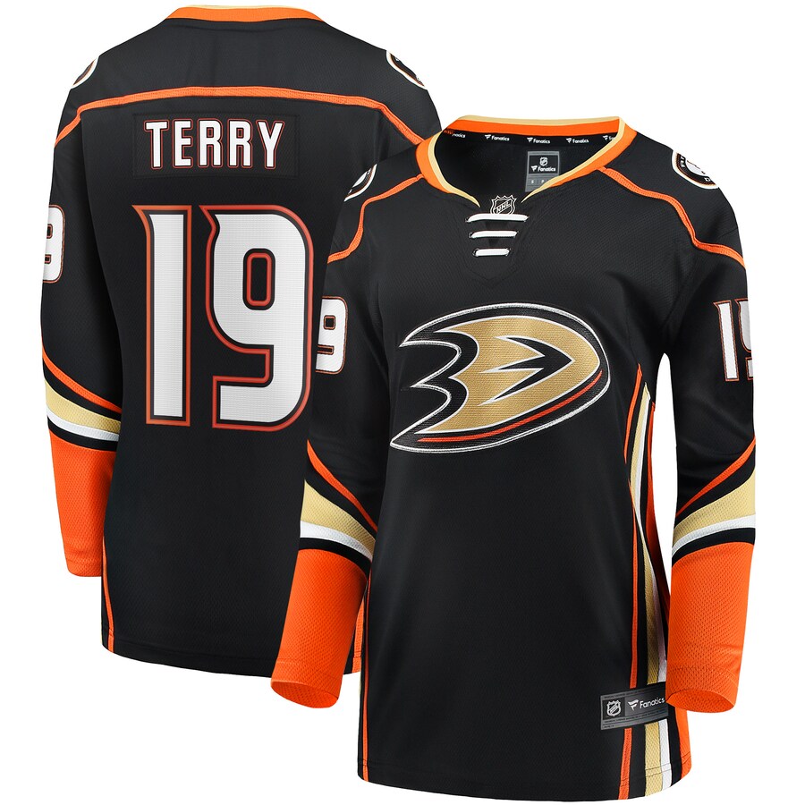 Women's Anaheim Ducks Troy Terry Fanatics Branded Black Home Team Breakaway Player Jersey - ujerseystore