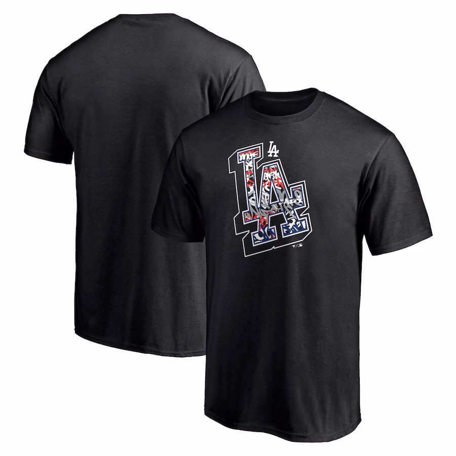 Men's Los Angeles Dodgers Black Hometown Collection Tag T-Shirt - ujerseystore