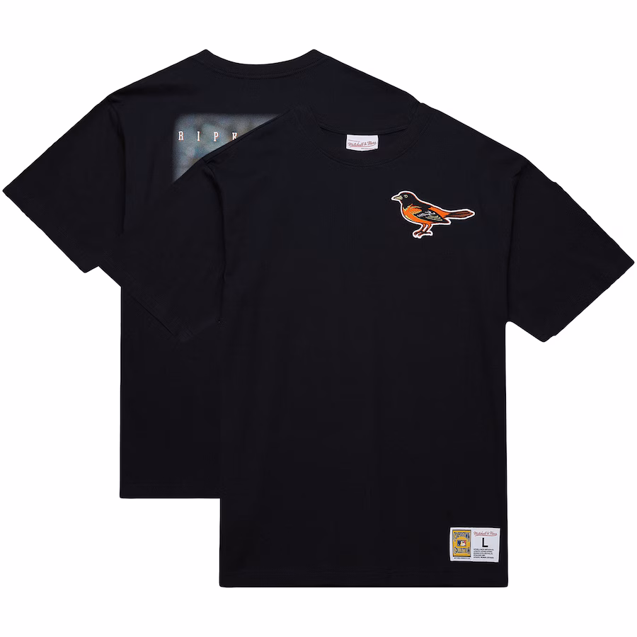 Men's Baltimore Orioles Cal Ripken Jr. Mitchell & Ness Black Legends Collection Vintage Logo T-Shirt - ujerseystore