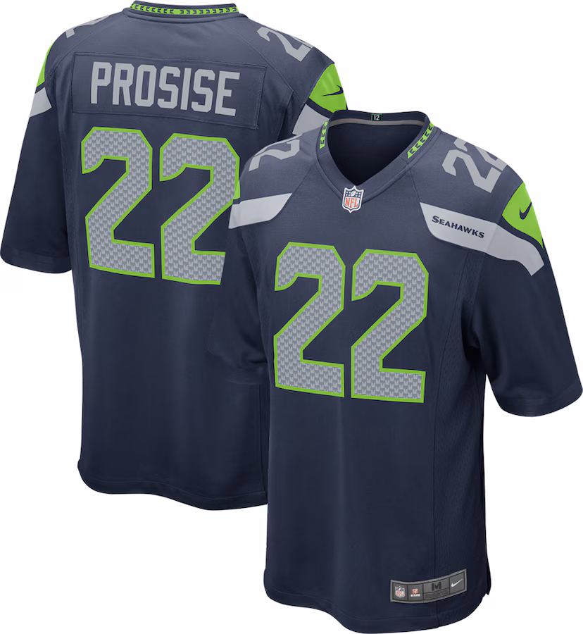 Youth Seattle Seahawks C.J. Prosise Nike College Navy Game Jersey - ujerseystore