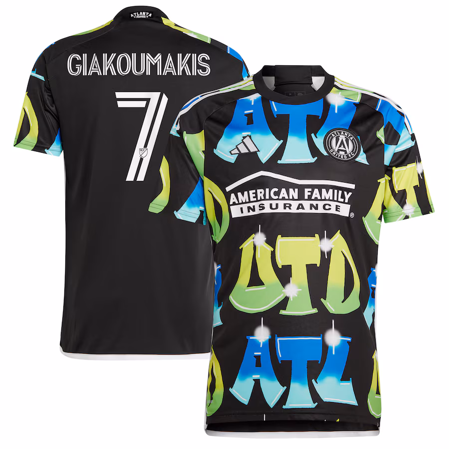 Men's Atlanta United FC Giorgos Giakoumakis adidas Black 2023 The 404 Replica Player Jersey - ujerseystore