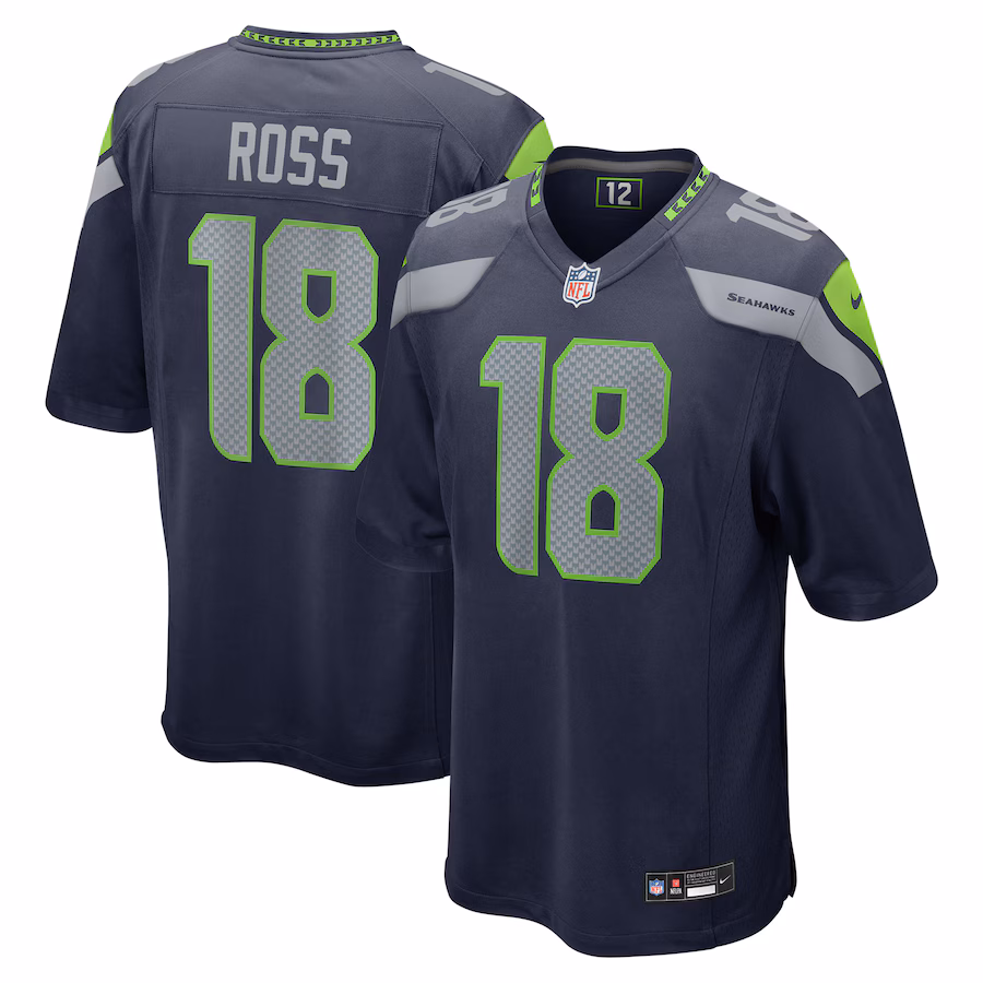 Men's Seattle Seahawks Josh Ross Nike Navy Game Jersey - ujerseystore