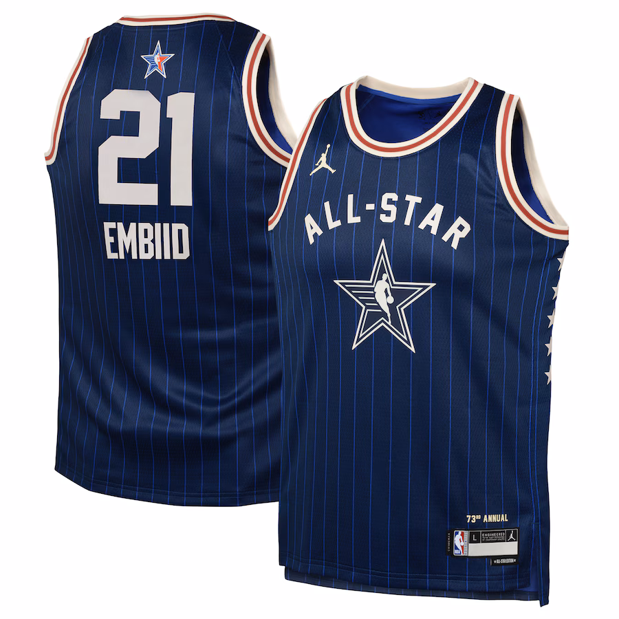 Youth Joel Embiid Jordan Brand Navy 2024 NBA All-Star Game Swingman Jersey - ujerseystore