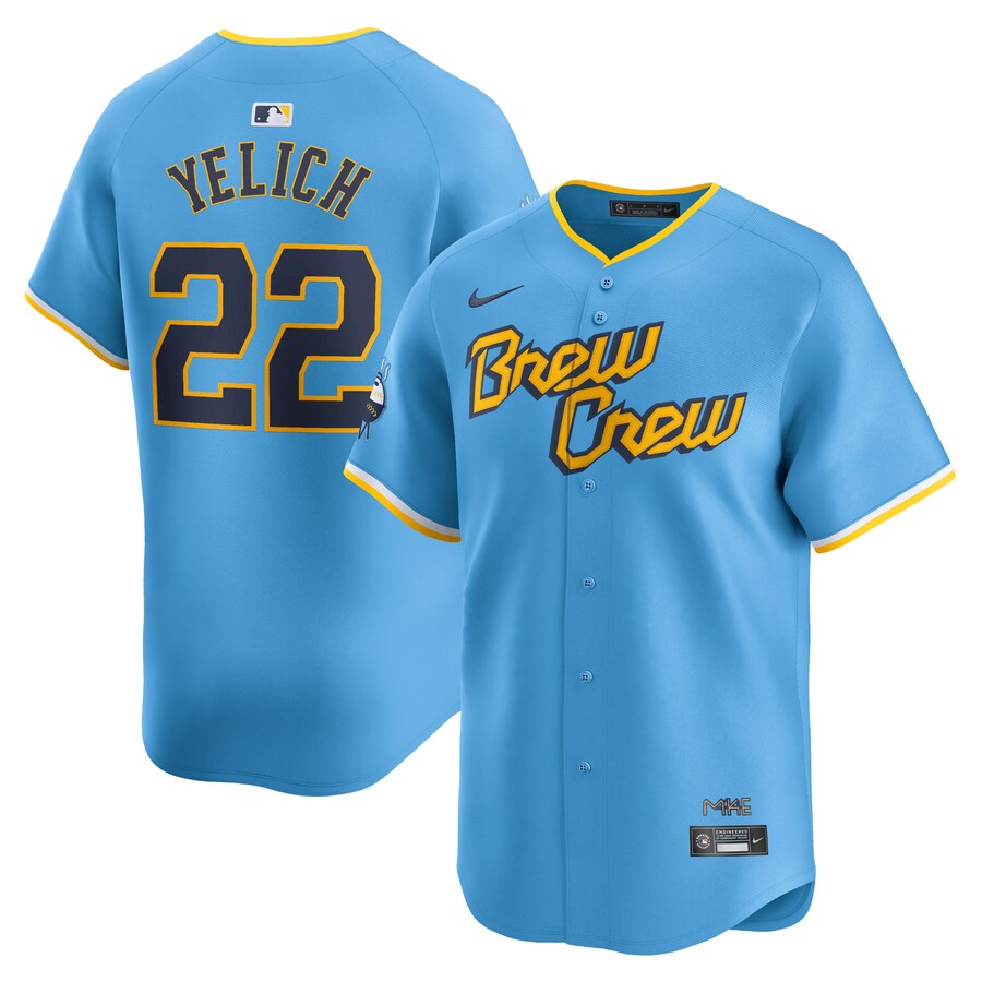 Men's Milwaukee Brewers Christian Yelich Nike Powder Blue City Connect Limited Player Jersey - ujerseystore
