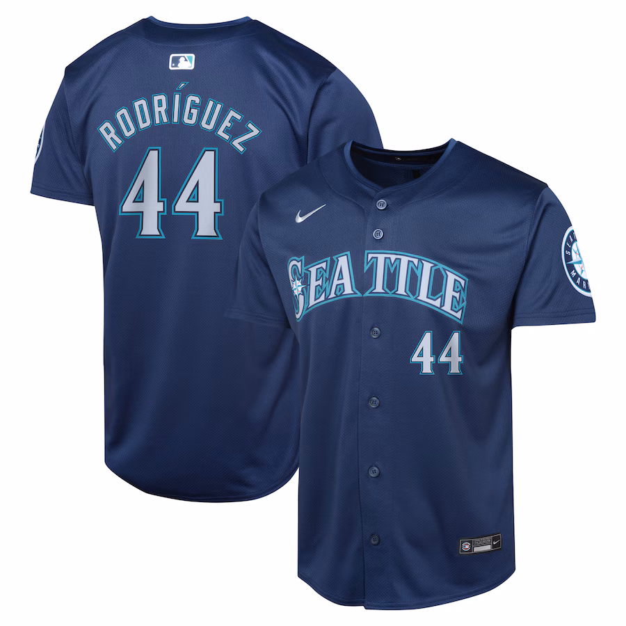 Youth Seattle Mariners Julio Rodríguez Nike Navy Road Limited Player Jersey - ujerseystore
