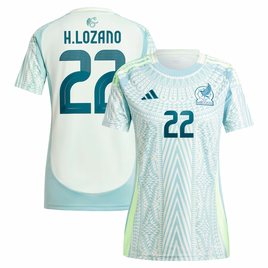 Women's Mexico National Team Hirving Lozano adidas Green 2024 Away Replica Player Jersey - ujerseystore