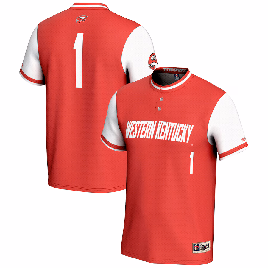 Youth GameDay Greats #1 Red Western Kentucky Hilltoppers Lightweight Softball Jersey - ujerseystore