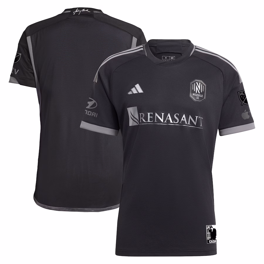 Men's Nashville SC adidas Black 2023 Man In Black Kit Authentic Jersey - ujerseystore