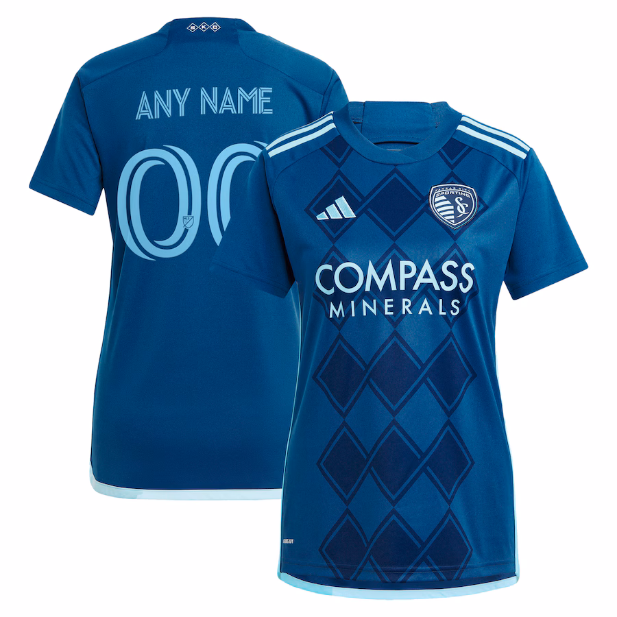 Women's Sporting Kansas City  adidas Navy 2024 Diamonds Our Forever Replica Custom Jersey - ujerseystore