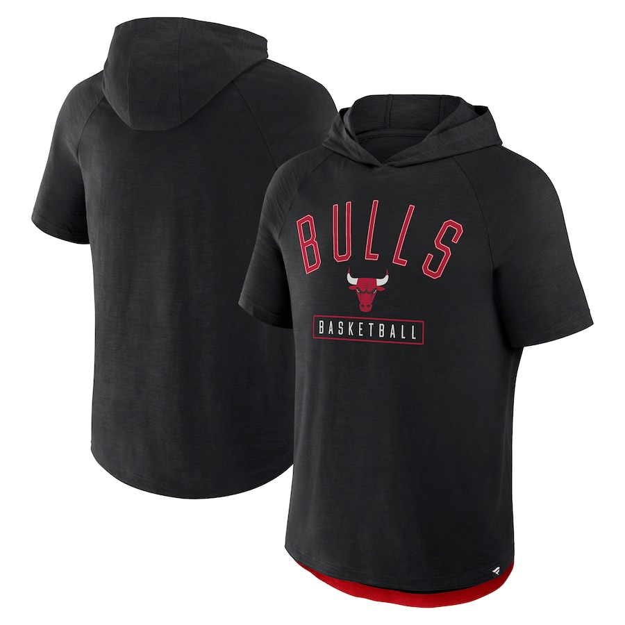 Men's Chicago Bulls Fanatics Black Pass Legend Hooded T-Shirt - ujerseystore
