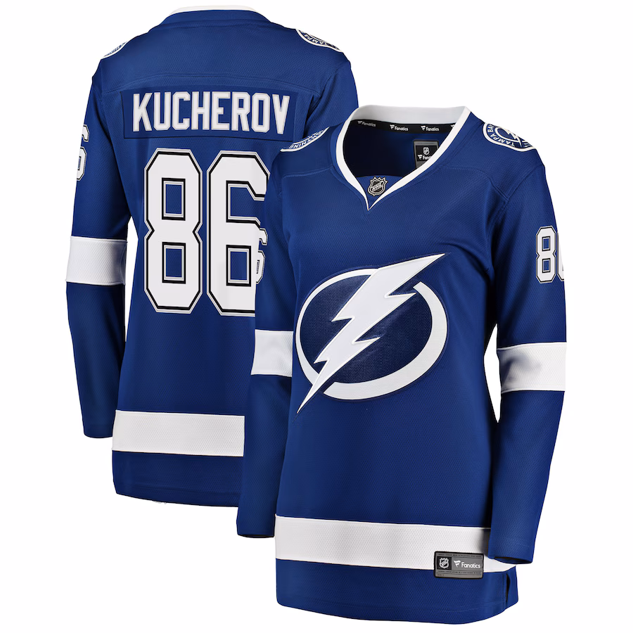 Women's Tampa Bay Lightning Nikita Kucherov Fanatics Blue Premier Breakaway Player Jersey - ujerseystore