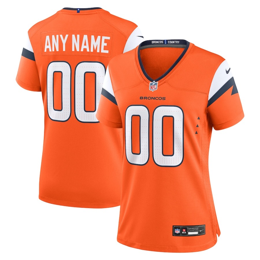Women's Denver Broncos  Nike Orange Custom Game Jersey - ujerseystore