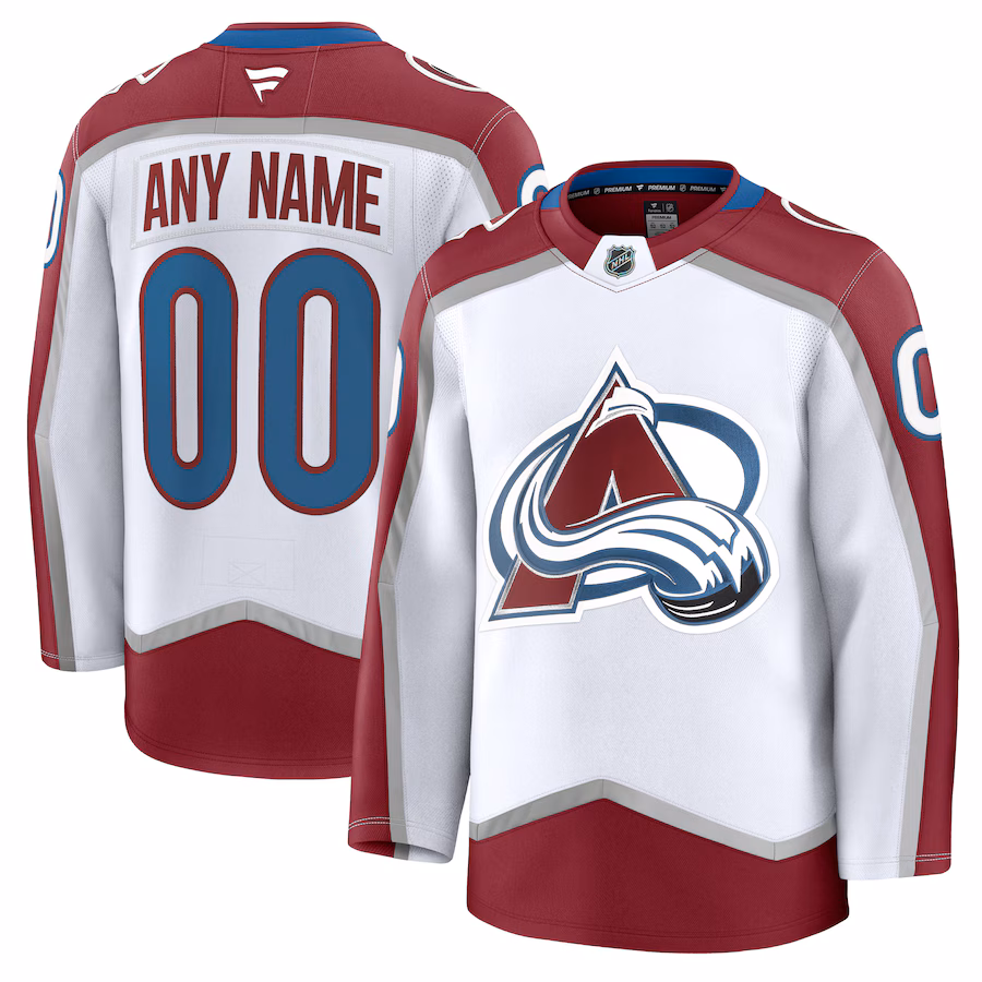 Men's Colorado Avalanche Fanatics White Away Premium Custom Jersey - ujerseystore