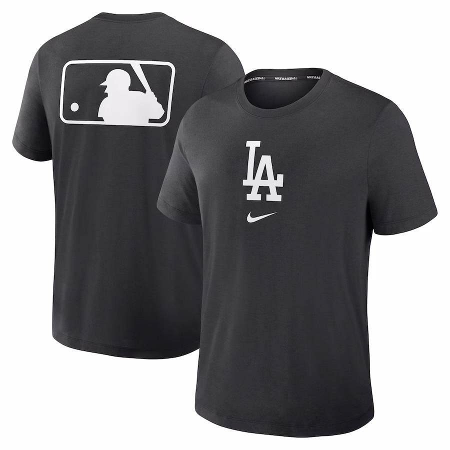 Men's Los Angeles Dodgers Nike Black Authentic Collection Early Work Tri-Blend Performance T-Shirt - ujerseystore