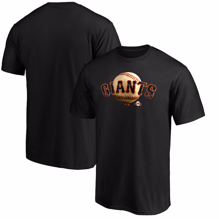 Men's San Francisco Giants Black Midnight Mascot Logo T-Shirt II - ujerseystore