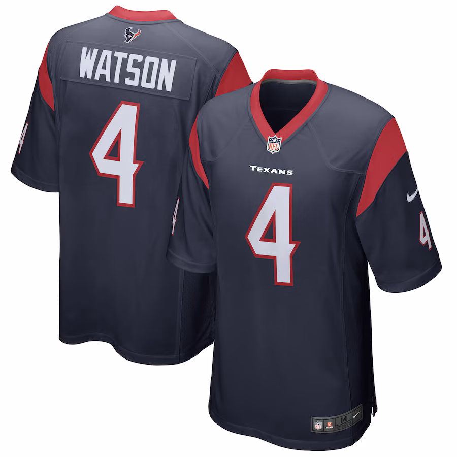 Men's Houston Texans Deshaun Watson Nike Navy Game Jersey - ujerseystore