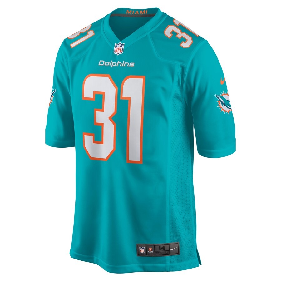 Men's Miami Dolphins Raheem Mostert Nike Aqua Game Jersey - ujerseystore