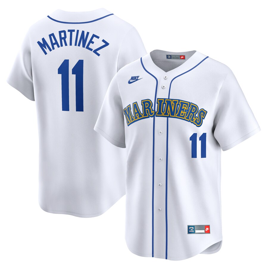 Men's Seattle Mariners Edgar Martinez Nike White Throwback Cooperstown Limited Jersey - ujerseystore