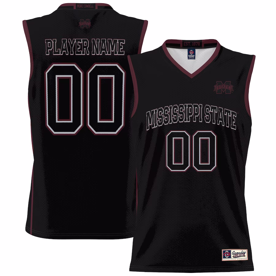Mississippi State Bulldogs GameDay Greats Unisex NIL Pick-A-Player Lightweight Basketball Jersey - Black - ujerseystore