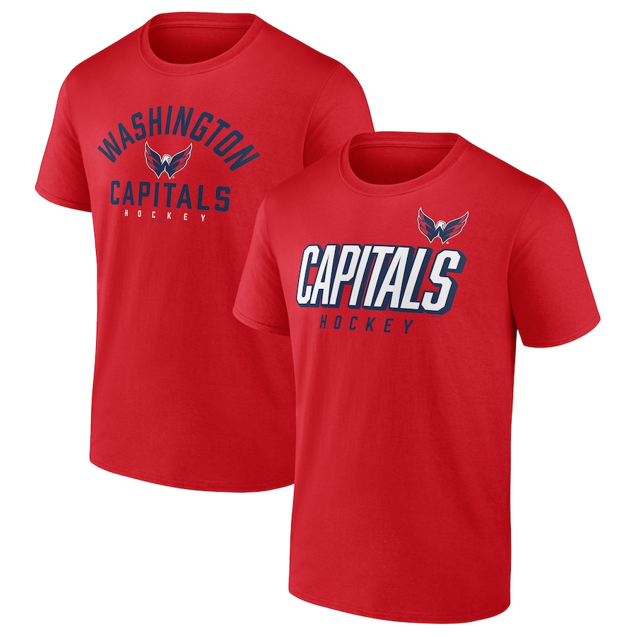 Men's Washington Capitals Fanatics Red Wordmark Two-Pack T-Shirt Set - ujerseystore