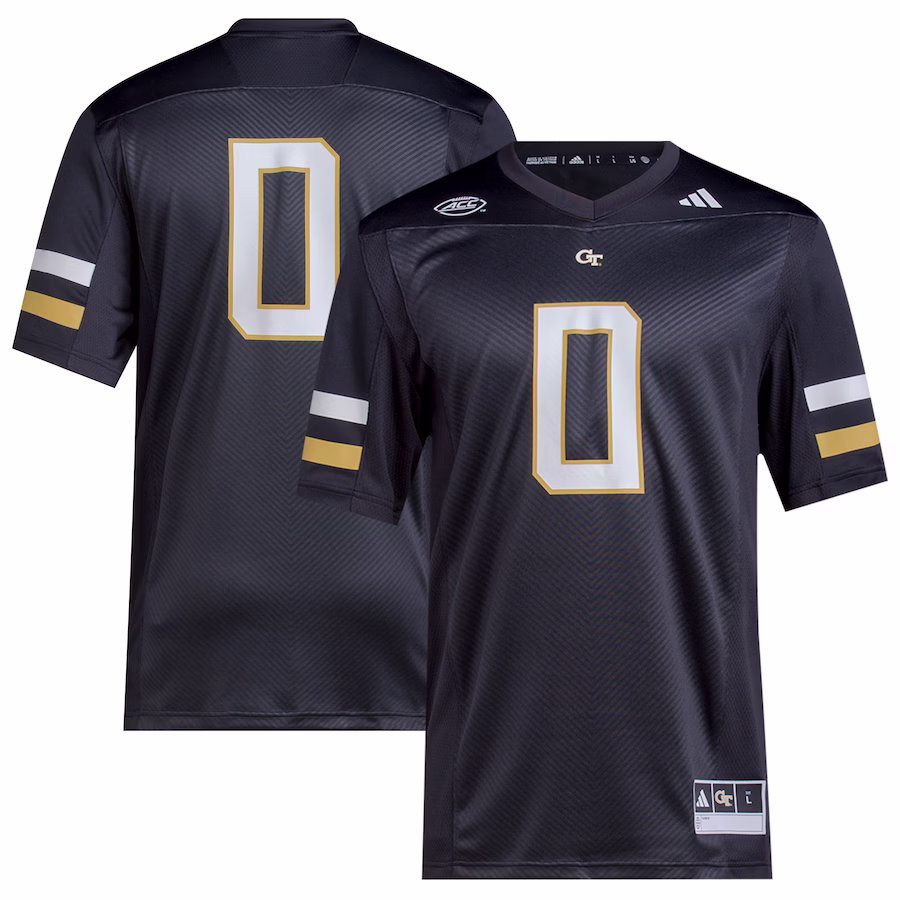 #0 Georgia Tech Yellow Jackets adidas  2023 Premier Jersey - Black - ujerseystore