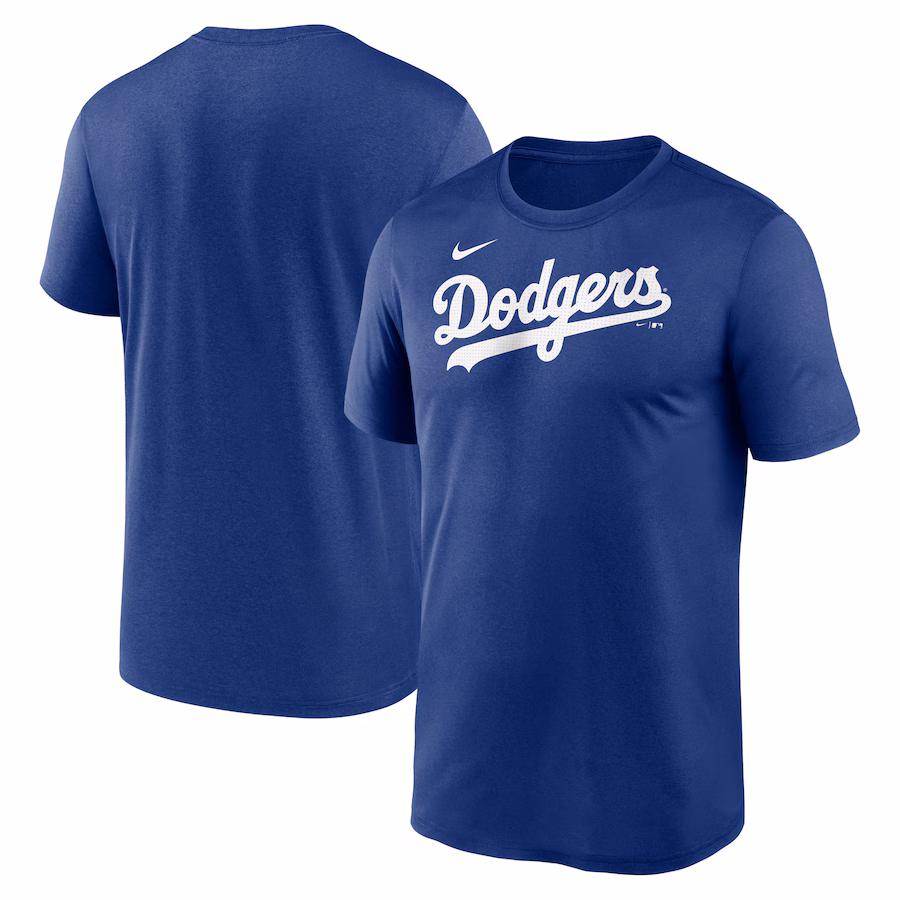 Men's Los Angeles Dodgers Nike Royal Legend Fuse Wordmark T-Shirt - ujerseystore