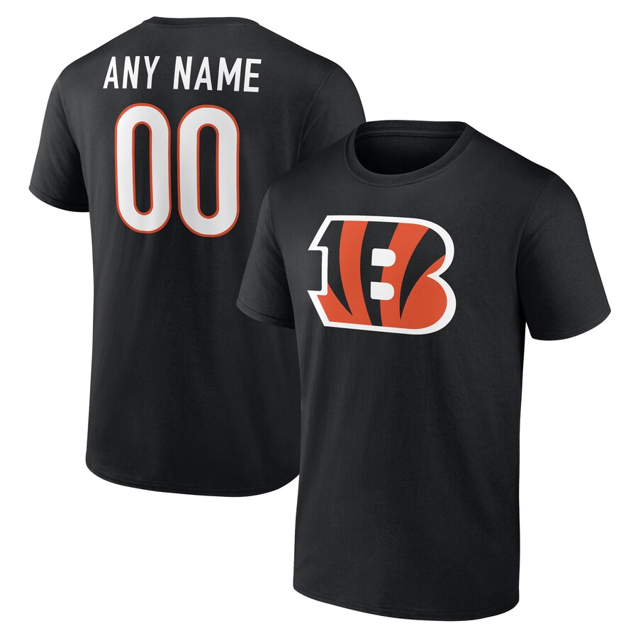 Men's Cincinnati Bengals  Black Team Authentic Custom T-Shirt - ujerseystore