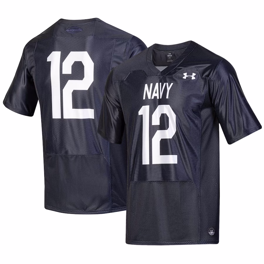 #12 Navy Midshipmen Under Armour Youth Silent Service Replica Football Jersey - Navy - ujerseystore