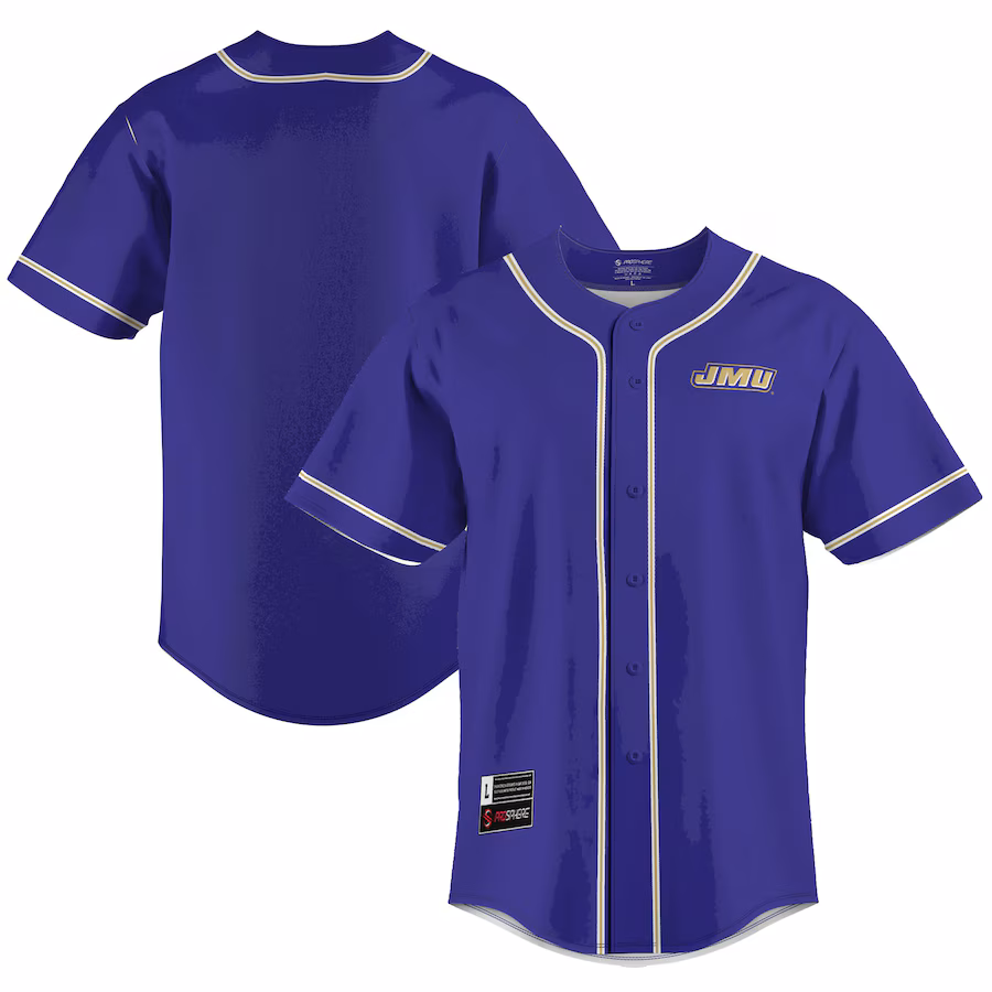 Men's GameDay Greats  Purple James Madison Dukes  Lightweight Baseball Jersey - ujerseystore