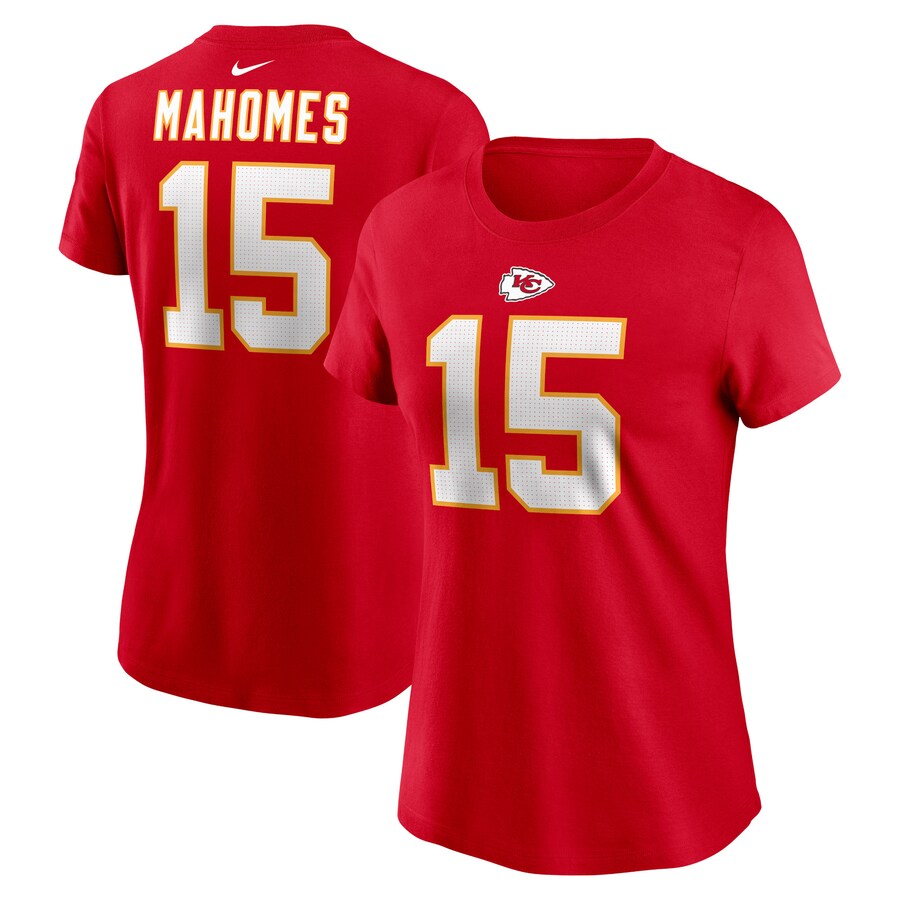 Women's Kansas City Chiefs Patrick Mahomes Nike Red Player Name & Number T-Shirt - ujerseystore