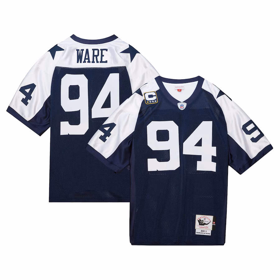 Men's Dallas Cowboys DeMarcus Ware Mitchell & Ness Navy 2011 Authentic Throwback Retired Player Jersey - ujerseystore