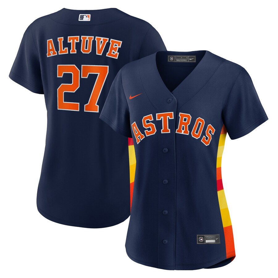 Women's Houston Astros Jose Altuve Nike Navy Alternate Replica Player Jersey - ujerseystore
