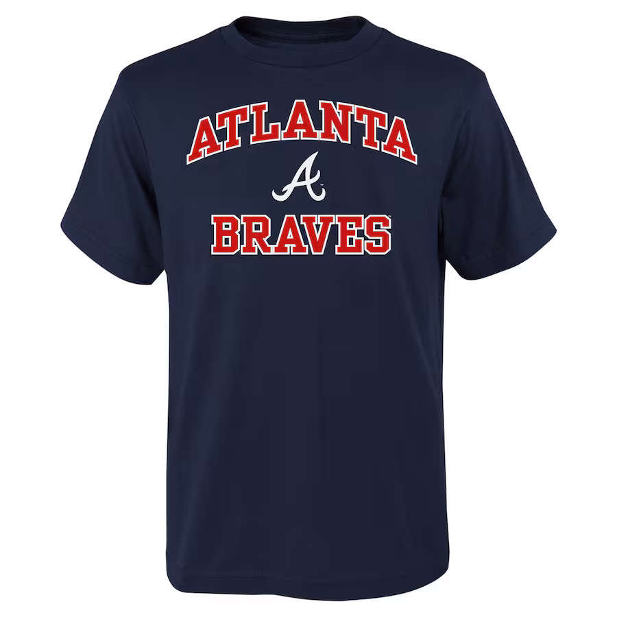 Youth Atlanta Braves Navy Heart & Soul T-Shirt - ujerseystore