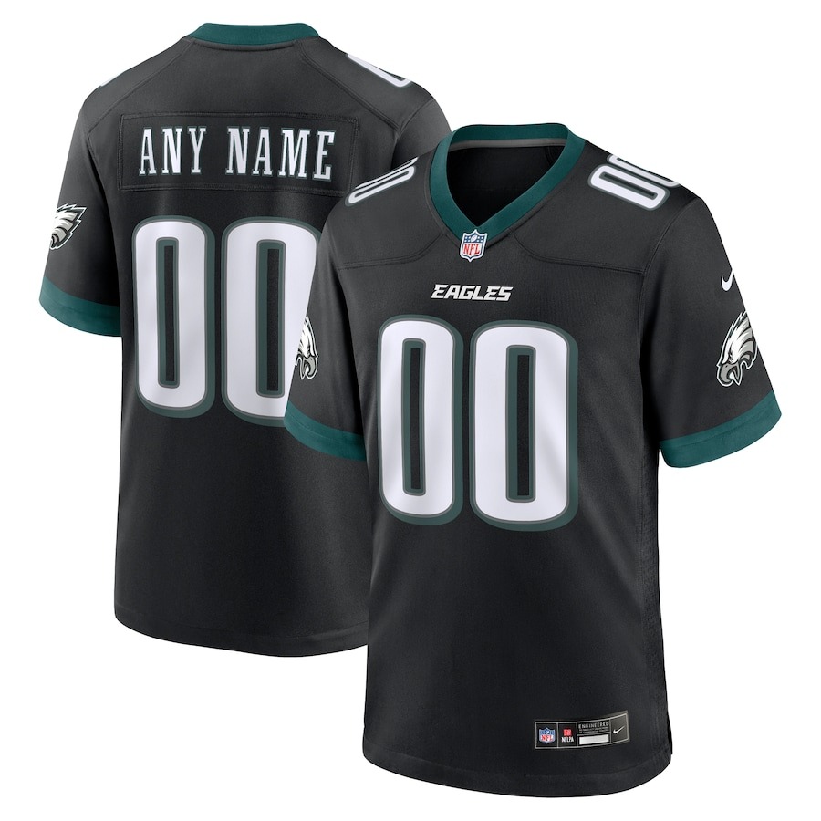 Men's Philadelphia Eagles Nike Black Alternate Custom Game Jersey - ujerseystore