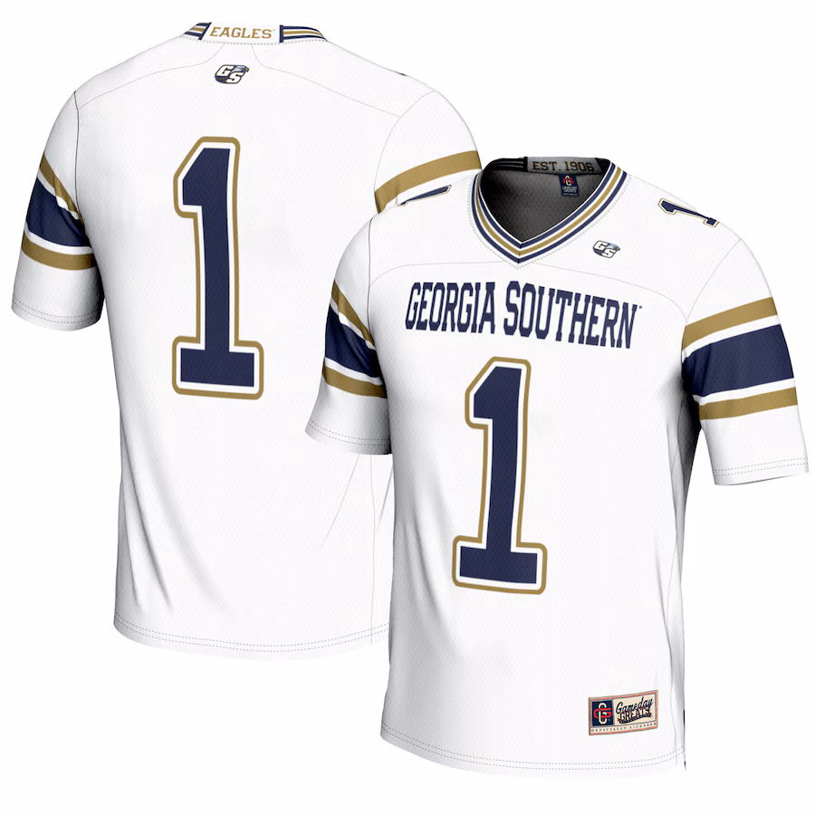 Youth GameDay Greats #1 White Georgia Southern Eagles Endzone Football Jersey - ujerseystore