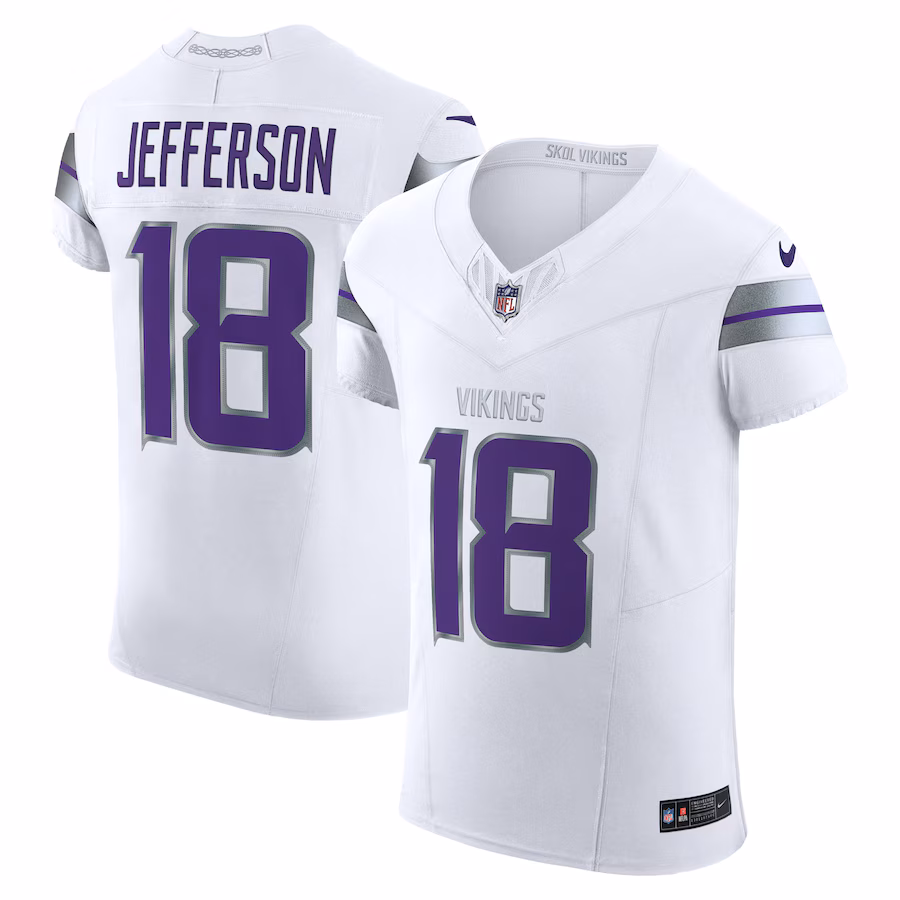 Men's Minnesota Vikings Justin Jefferson Nike White Alternate Vapor F.U.S.E. Elite Player Jersey - ujerseystore