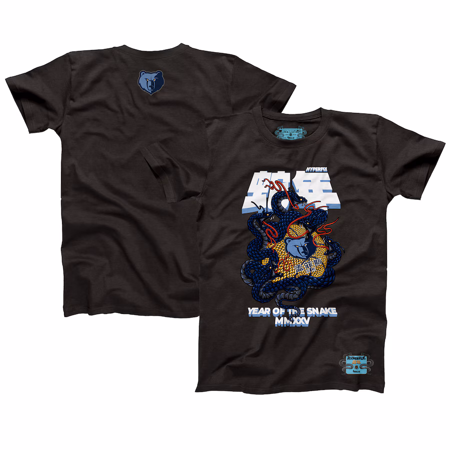 Unisex Memphis Grizzlies NBALab x Hyperfly Heather Black Year of the Snake Lunar New Year Collection T-Shirt - ujerseystore