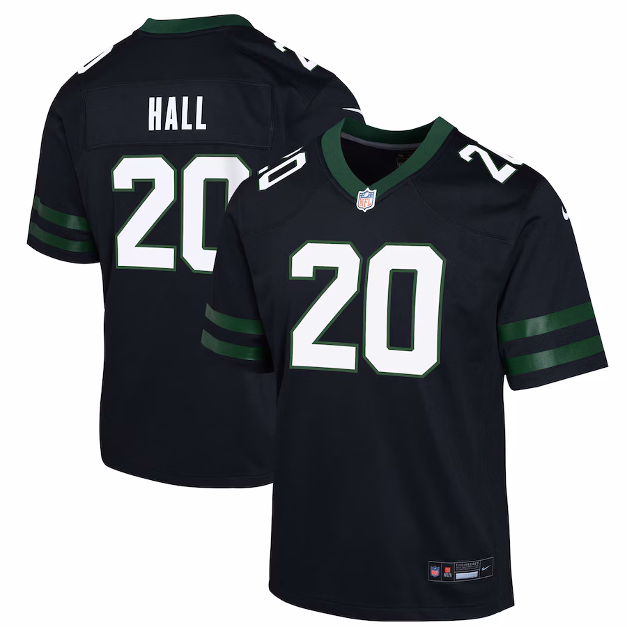 Youth New York Jets Breece Hall Nike Legacy Black Alternate Game Jersey - ujerseystore