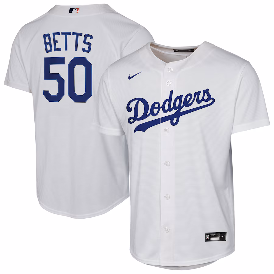 Youth Los Angeles Dodgers Mookie Betts Nike White Home Replica Player Jersey - ujerseystore