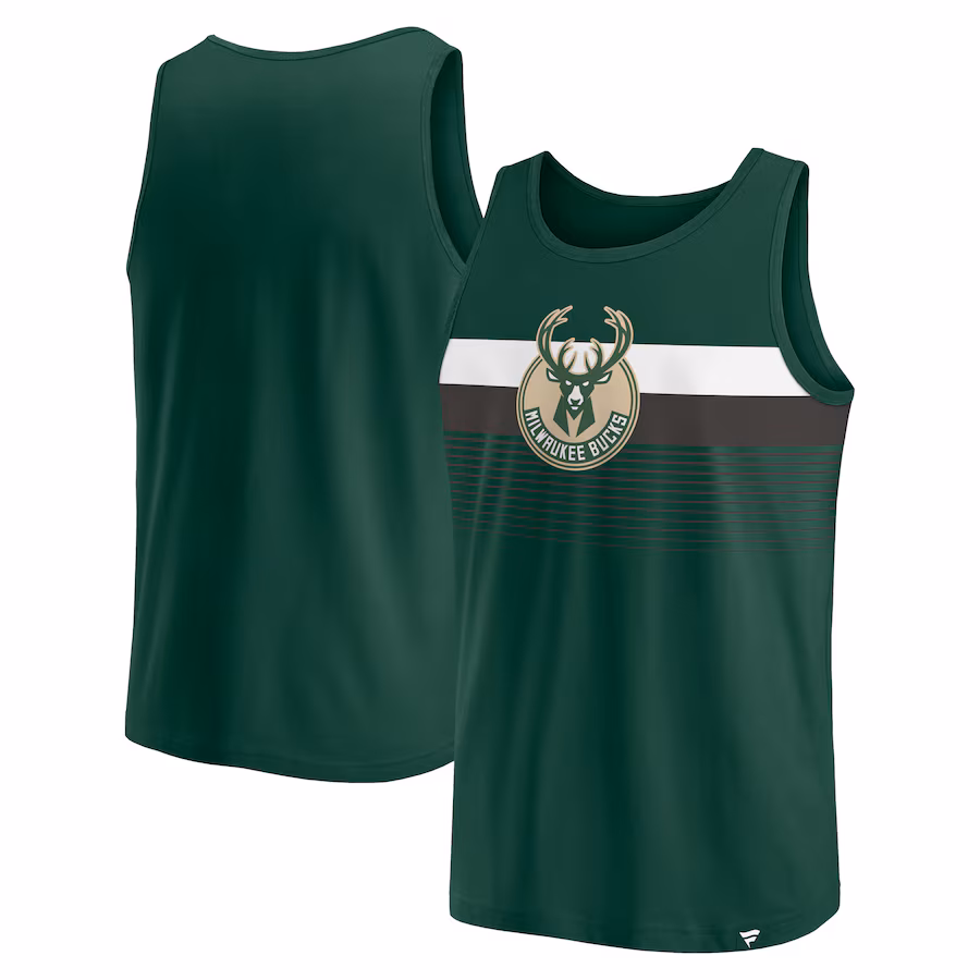 Men's Milwaukee Bucks Fanatics Hunter Green Wild Game Tank Top - ujerseystore