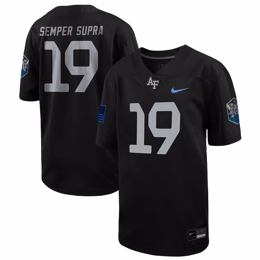 Youth Nike #1 Black Air Force Falcons 1st Armored Division Old Ironsides Untouchable Football Jersey - ujerseystore