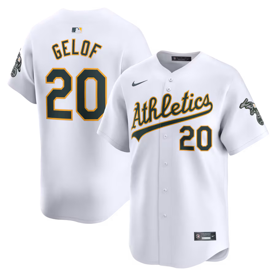 Youth Oakland Athletics Zack Gelof Nike White Home Limited Player Jersey - ujerseystore