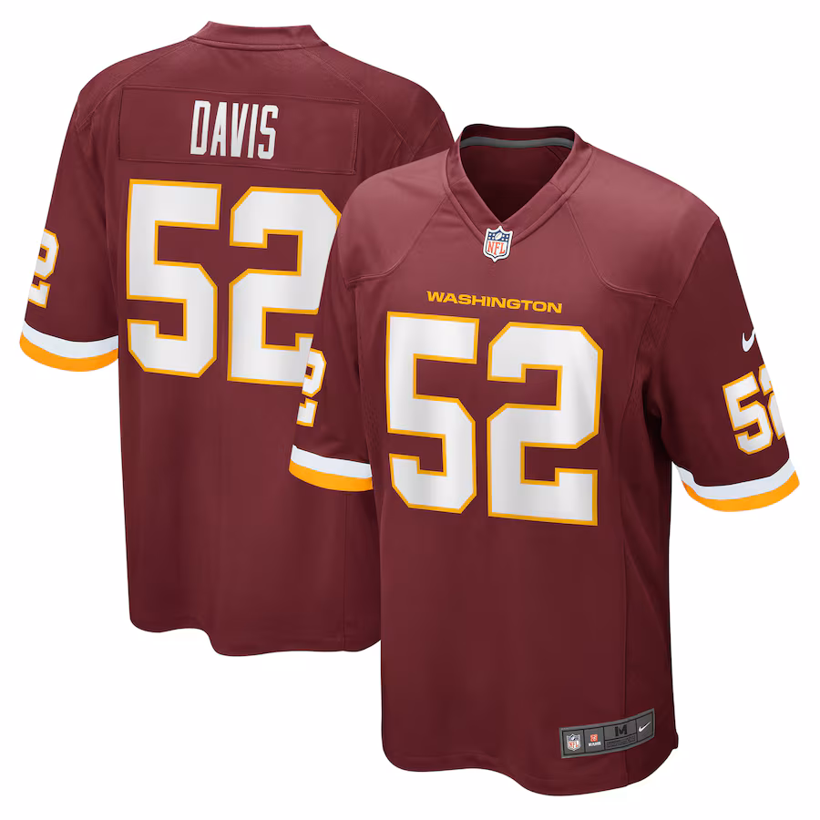 Men's Washington Football Team Jamin Davis Nike Burgundy 2021 NFL Draft First Round Pick Game Jersey - ujerseystore