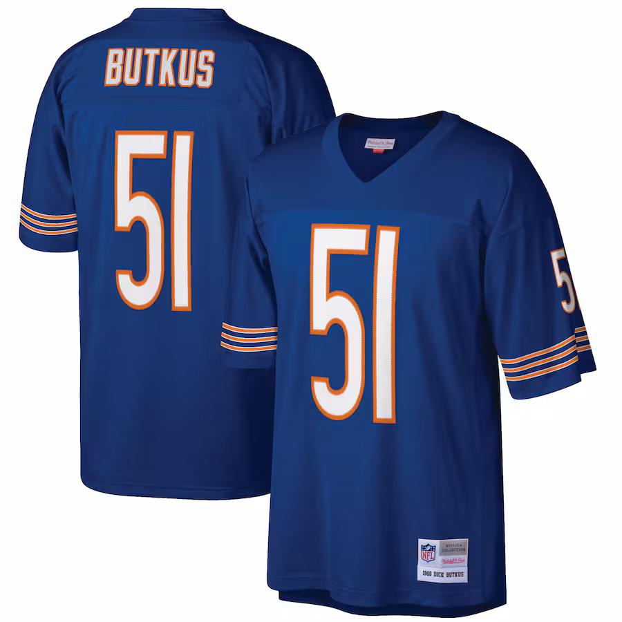 Men's Chicago Bears Dick Butkus Mitchell & Ness Navy Retired Player Legacy Replica Jersey - ujerseystore