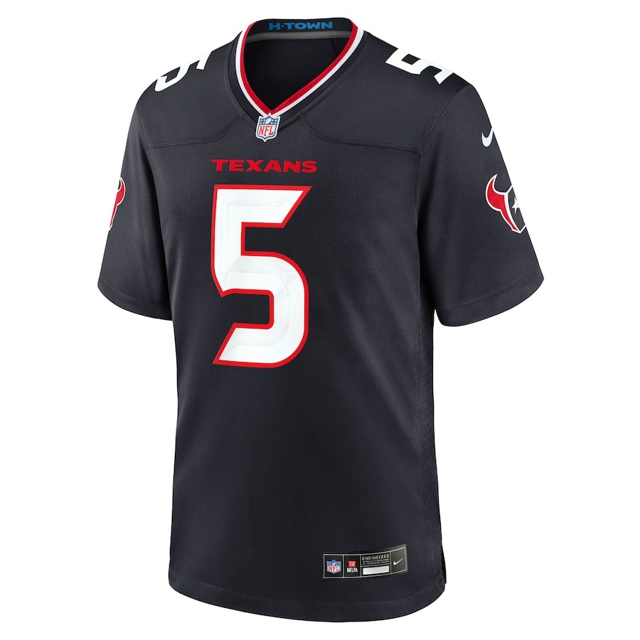 Men's Houston Texans Jalen Pitre Nike Navy Game Jersey - ujerseystore