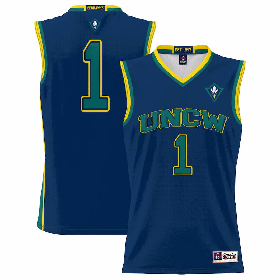 #1  UNC Wilmington Seahawks GameDay Greats  Lightweight Basketball Jersey - Navy - ujerseystore